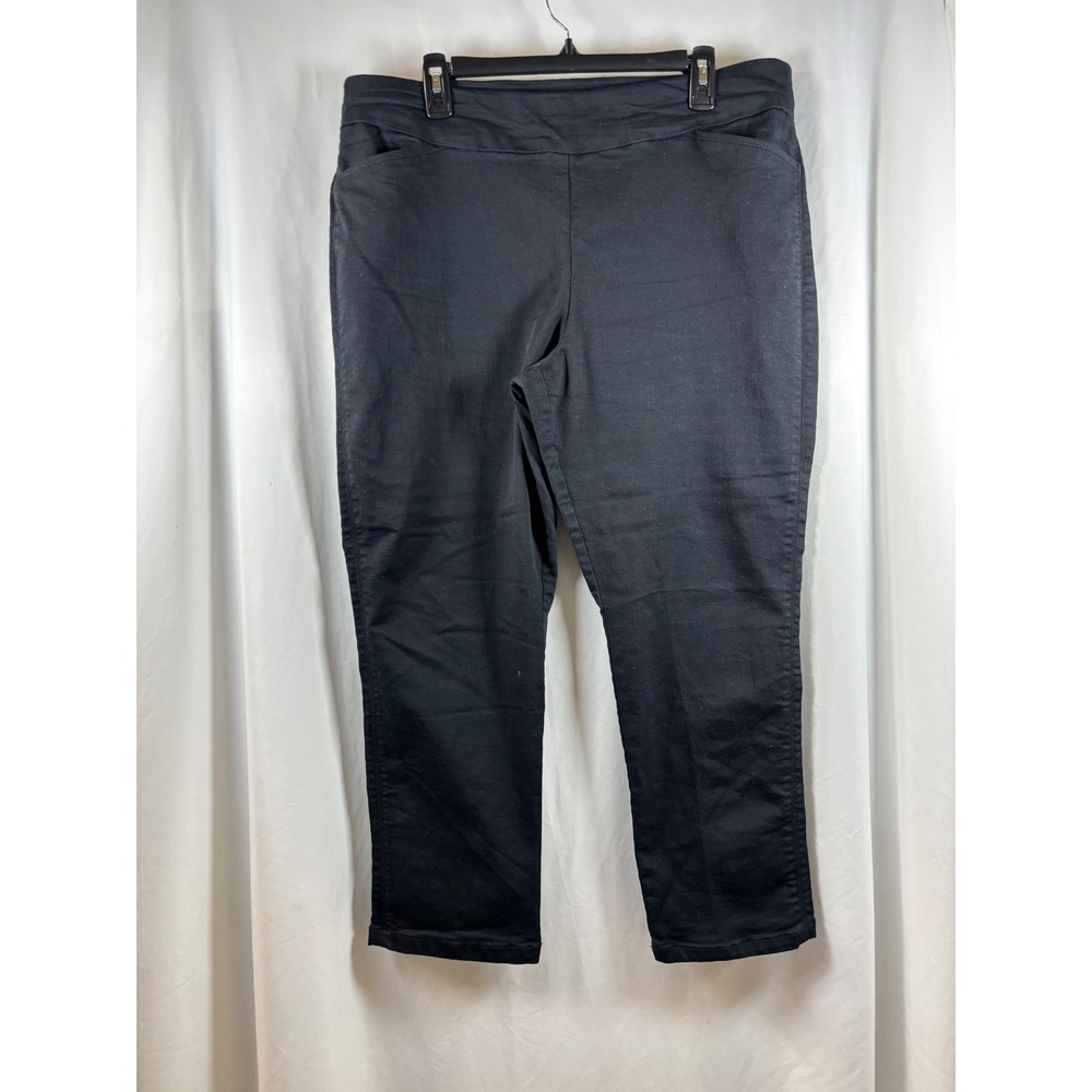Croft & Barrow Womens 18 Short Black Effortless Stretch Pull On Pants Trousers